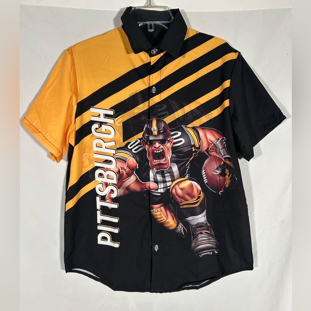 NFL PITTSBURGH STEELERS FOOTBALL DK WATT RODGERS POLO  FOOTBALL SHIRT MENS MED
